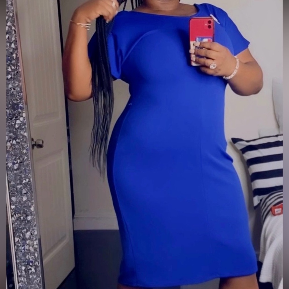 Blue midi dress